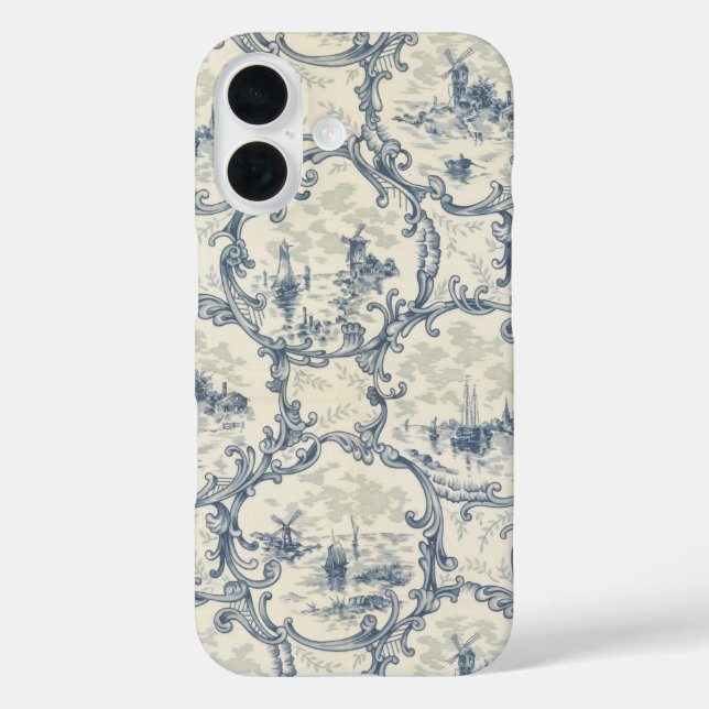 Church & Ships,Windmill & Boats,Delft-inspired Case-Mate iPhone Case (Back)