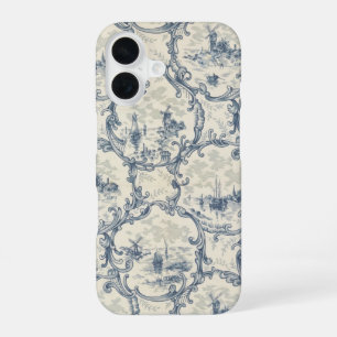 Church & Ships,Windmill & Boats,Delft-inspired iPhone 16 Case