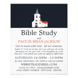 Church Steeple, Christian Bible Class Advert Flyer