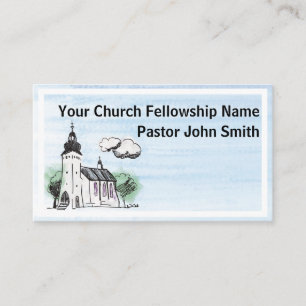 Church Steeple Watercolor Church Business Cards