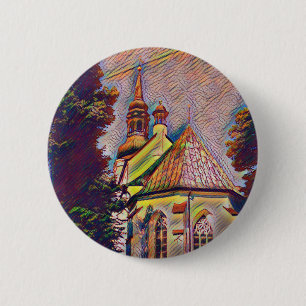 Church Steeples Artistic Photo Manipulation 6 Cm Round Badge