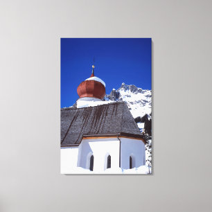 Church Stuben Austria Holiday Card Canvas Print