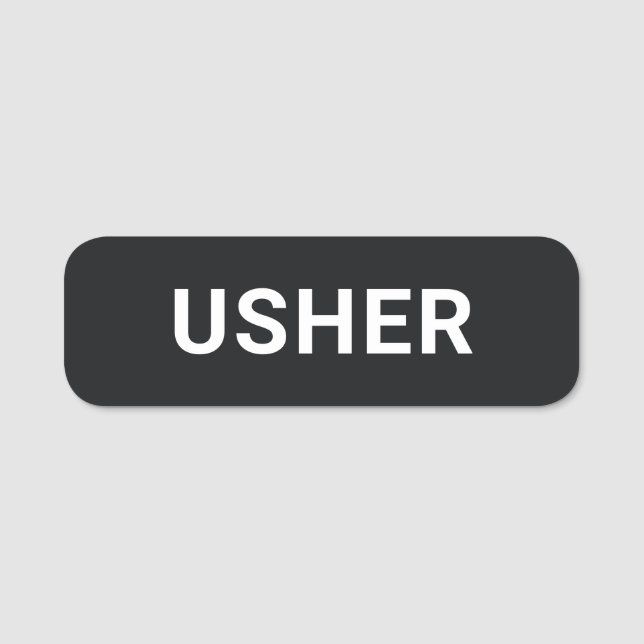 Church Usher Badge | Simple Welcome Team Name Tag  (Front)