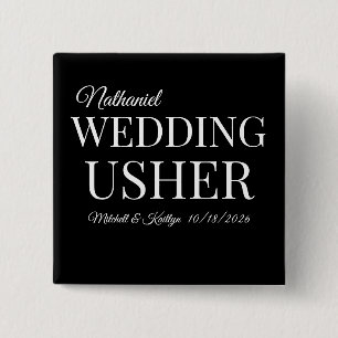 Church Usher Wedding 15 Cm Square Badge