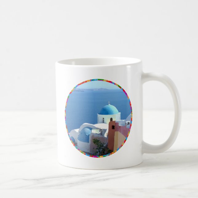 Church Views on Santorini, Greece Coffee Mug (Right)