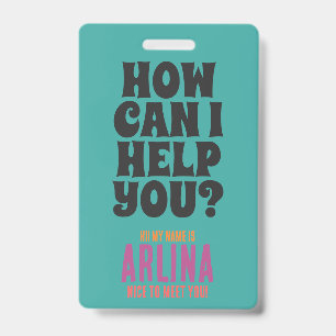 Church Volunteer Guest Services ID Badge TealGreen