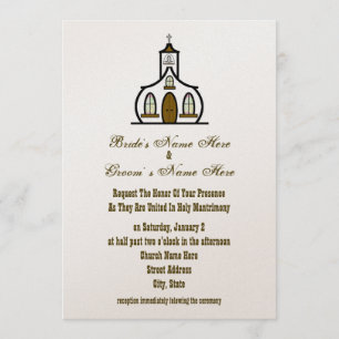 Church Wedding Invitation - From Bride & Groom