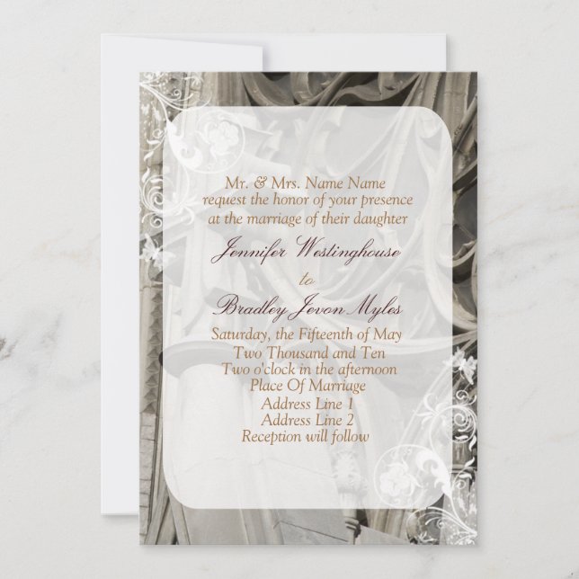 Church Wedding Invitations Template (Front)