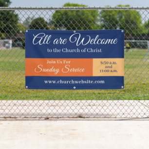 Church Welcome Sign Hanging Banner