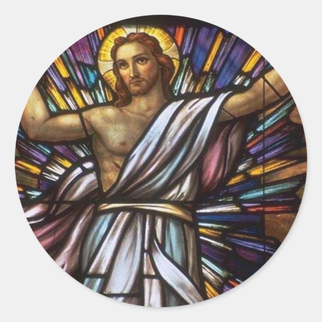 Church Windows 096 Classic Round Sticker (Front)