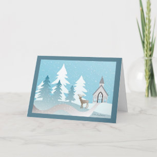 Church with border greeting card
