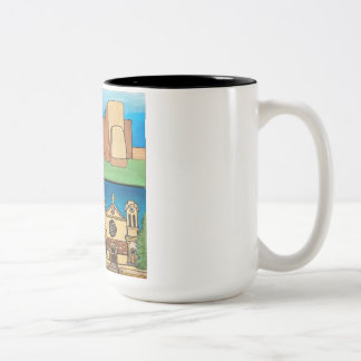Churches of New Mexico! Original art! Two-Tone Coffee Mug