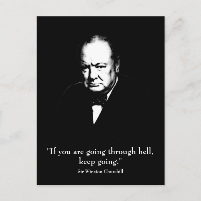 Churchill and Quote Postcard (Front)