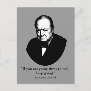 Churchill and Quote Postcard