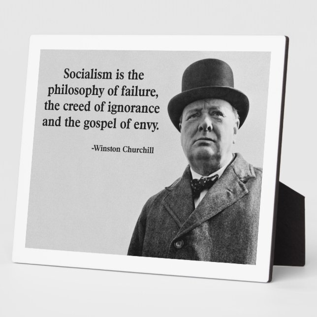 Churchill Anti-Socialism Quote Plaque (Side)