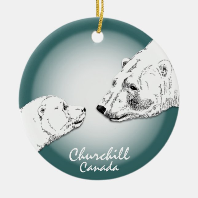 Churchill Canada Ornament Polar Bear Art Keepsake (Front)
