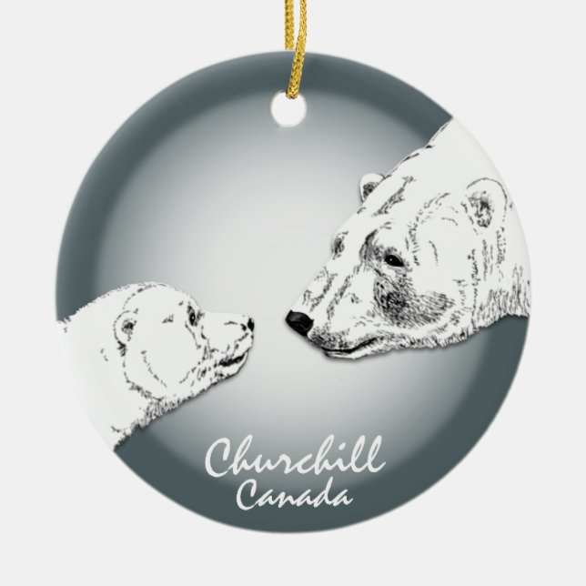 Churchill Canada Ornament Polar Bear Keepsake (Front)