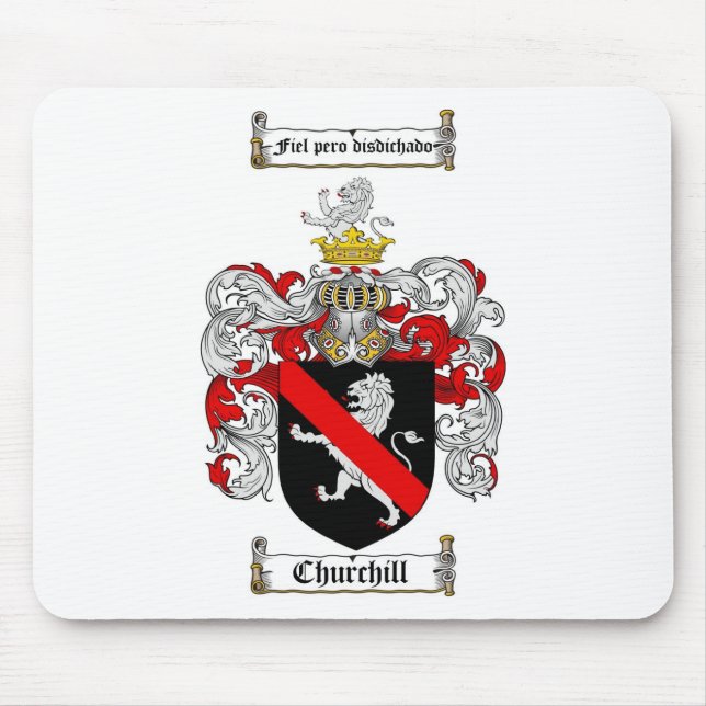CHURCHILL FAMILY CREST -  CHURCHILL COAT OF ARMS MOUSE PAD (Front)