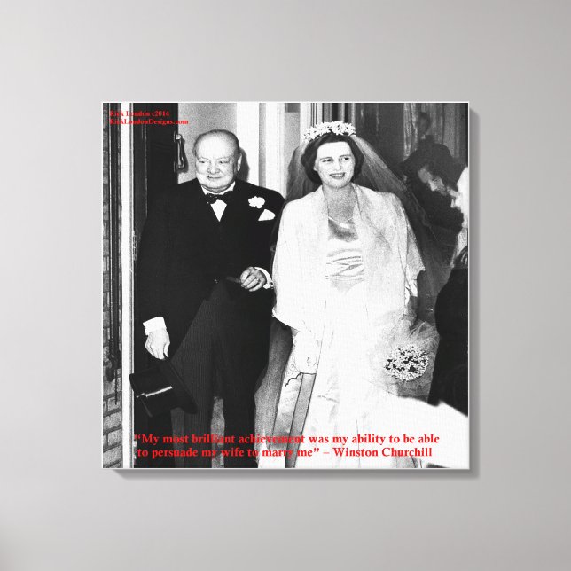 Churchill & Famous Marriage Quote Canvas Print (Front)