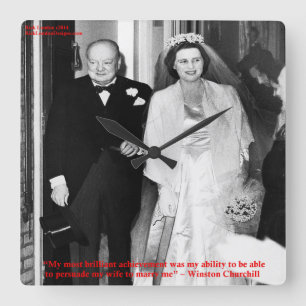 Churchill & Famous Marriage Quote Wall Clock
