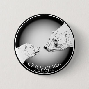 Churchill Souvenirs Polar Bear Art Shirts & Gifts 6 Cm Round Badge