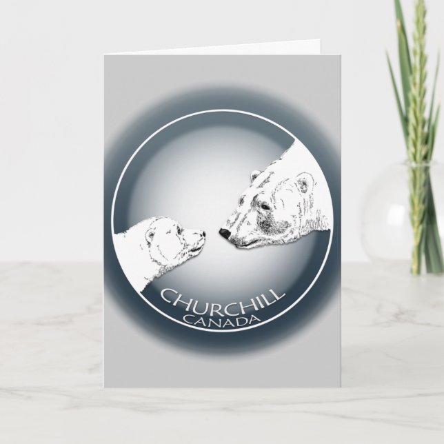 Churchill Souvenirs Polar Bear Art Shirts & Gifts Holiday Card (Front)