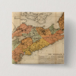 Church's mineral map of Nova Scotia 15 Cm Square Badge