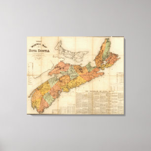 Church's mineral map of Nova Scotia Canvas Print