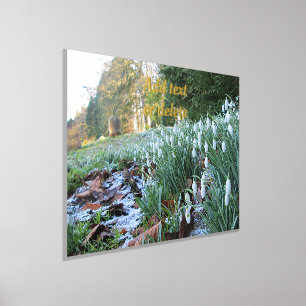 Churchyard Snowdrops in Light Snow - Personalised Foil Prints