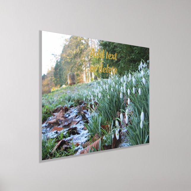Churchyard Snowdrops in Light Snow - Personalized Foil Prints (Laydown)