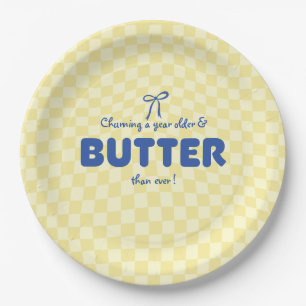 Churning a Year Older Butter Birthday Paper Plate