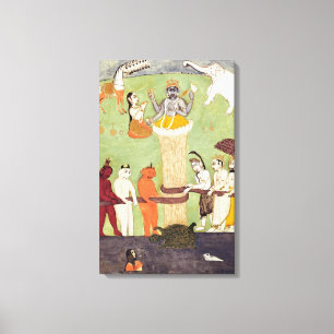 Churning of the Sea of Milk, 15th-17th century Canvas Print