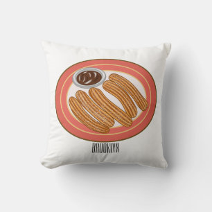 Churro cartoon illustration cushion