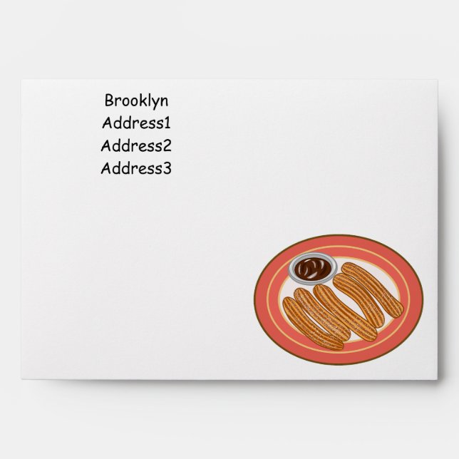 Churro cartoon illustration envelope (Front)