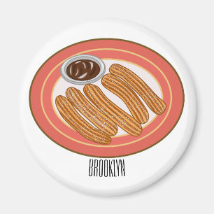 Churro cartoon illustration  magnet