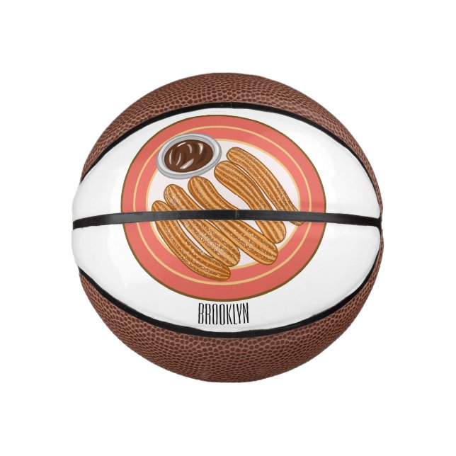 Churro cartoon illustration  mini basketball (Front)