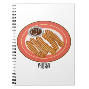 Churro cartoon illustration notebook
