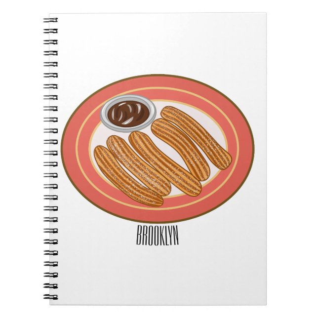 Churro cartoon illustration notebook (Front)