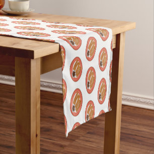 Churro cartoon illustration short table runner