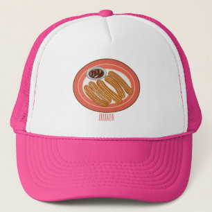 Churro cartoon illustration  trucker hat