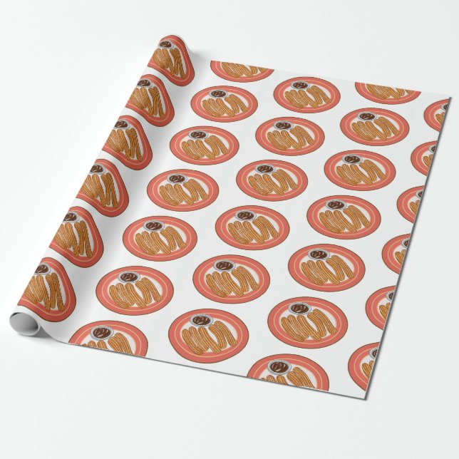 Churro cartoon illustration  wrapping paper (Unrolled)