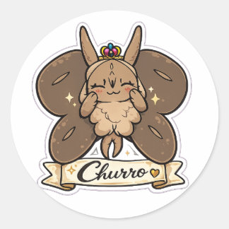 Churro, Co-mascot of InkAndCrits Classic Round Sticker