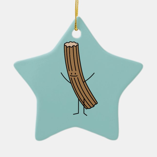 Churro Loves You! Ceramic Tree Decoration (Front)