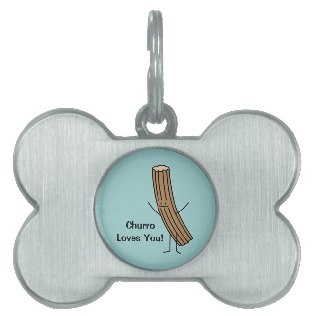 Churro Loves You! Pet Name Tag (Front)