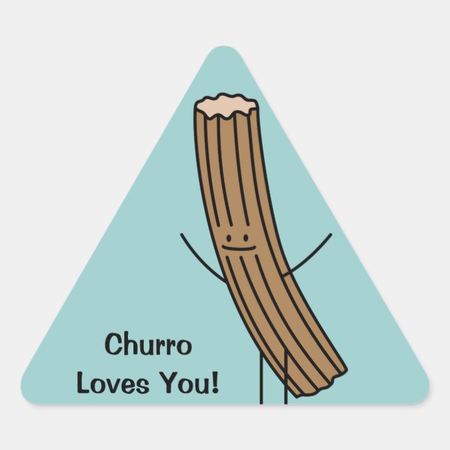 Churro Loves You! Triangle Sticker (Front)