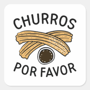 Churros Por Favour Square Sticker