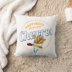 Churros Snack Vintage Dessert Retro Street Food Cushion