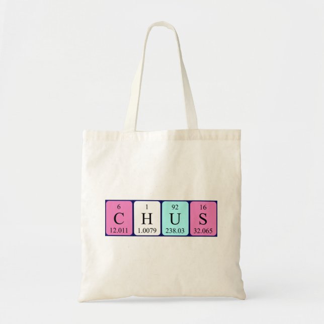 Chus periodic table name tote bag (Front)