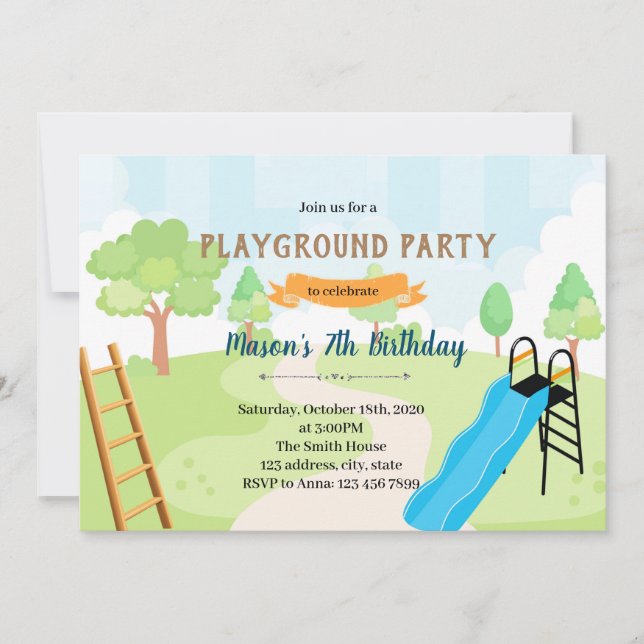 Chutes and ladder birthday theme Invitation (Front)