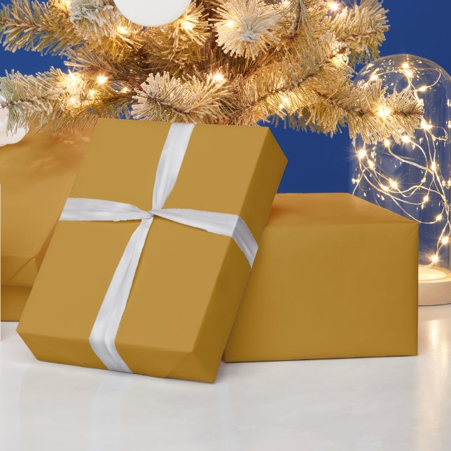 Chutney Mustard Yellow Solid Colour Warm Backgroun Wrapping Paper (Holidays)